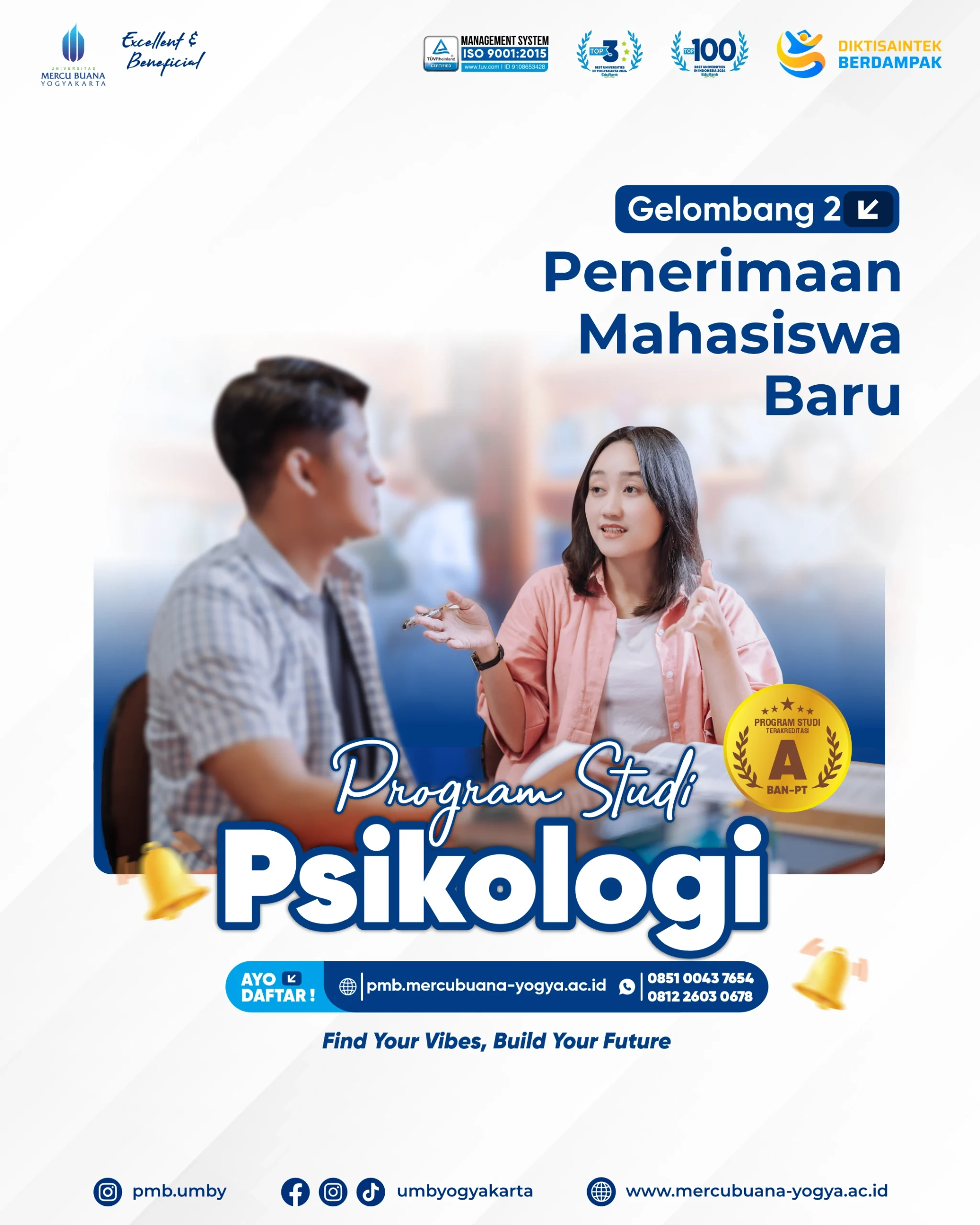UMBY adalah kampus psikologi terbaik di Jogja. Dengan kurikulum relevan dan dosen ahli. Kami menyiapkan Anda untuk karir profesional.