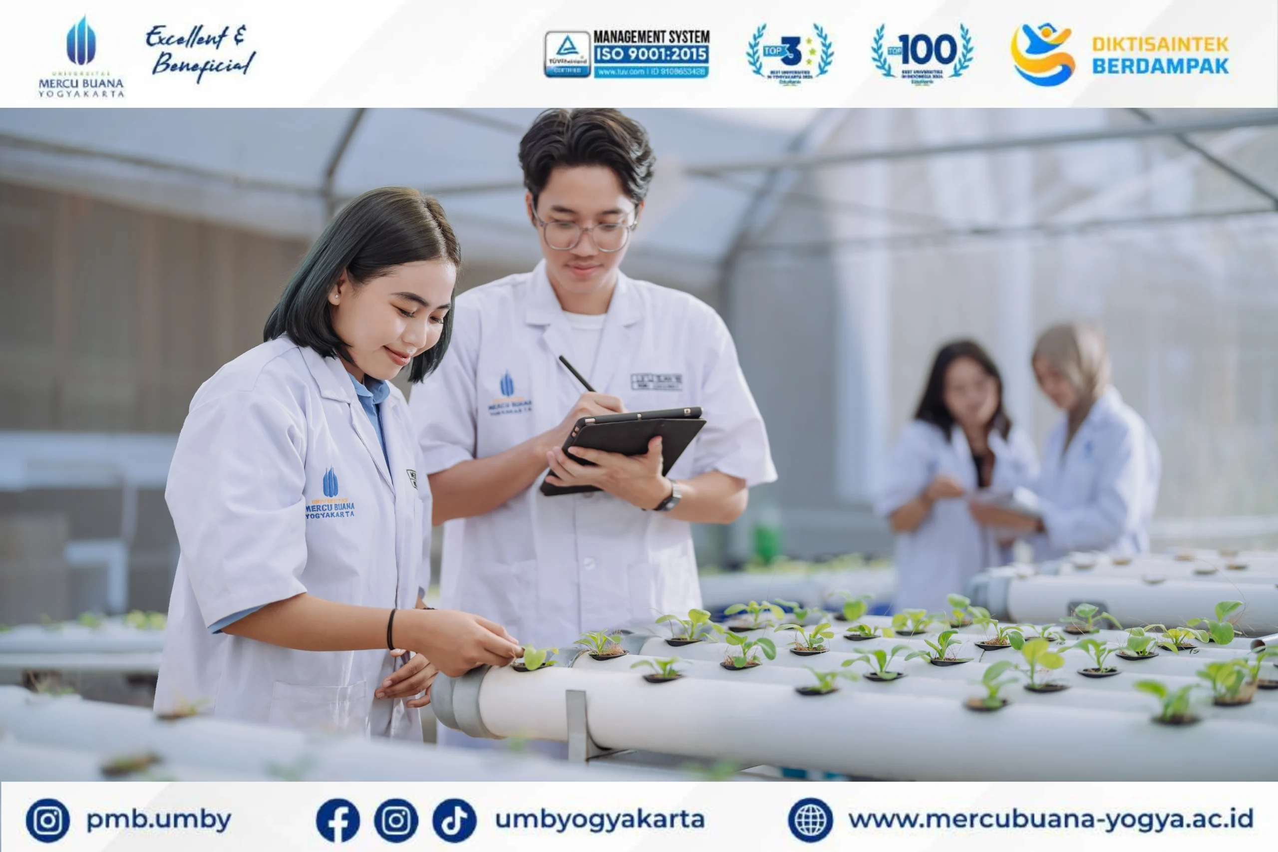 UMBY adalah kampus Agroteknologi terbaik di Jogja. Dengan akreditasi "A", kurikulum modern, dan fasilitas lengkap, siap jadi ahli pertanian!