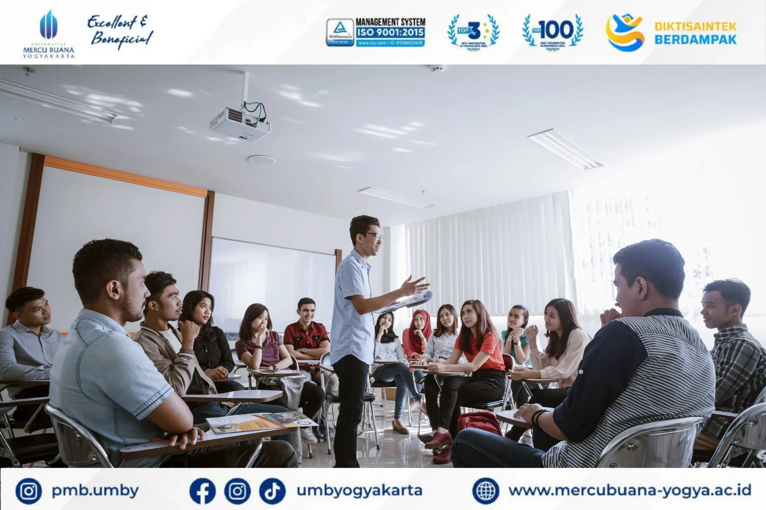 Kampus Manajemen terbaik di Klaten hadir bersama Universitas Mercu Buana Yogyakarta (UMBY). Biaya terjangkau dan ada beasiswa!